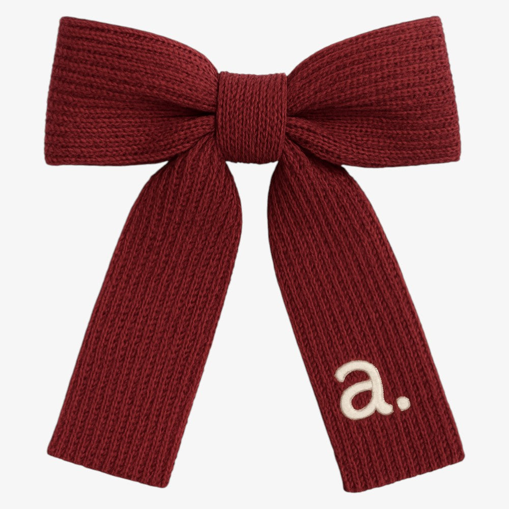 Knit Bow - Burgundy