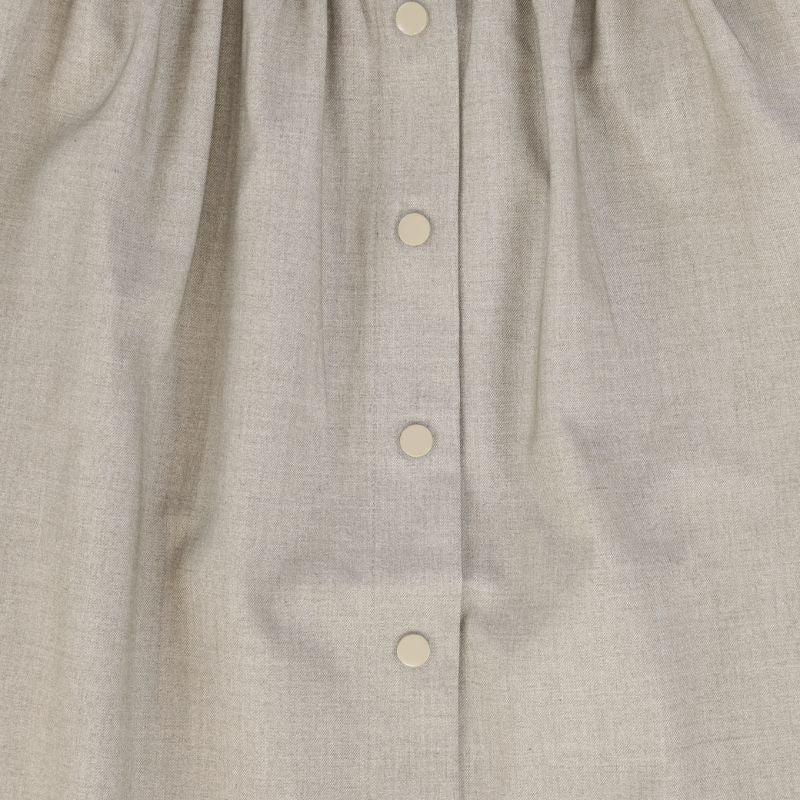 Button Maxi Skirt - Beige