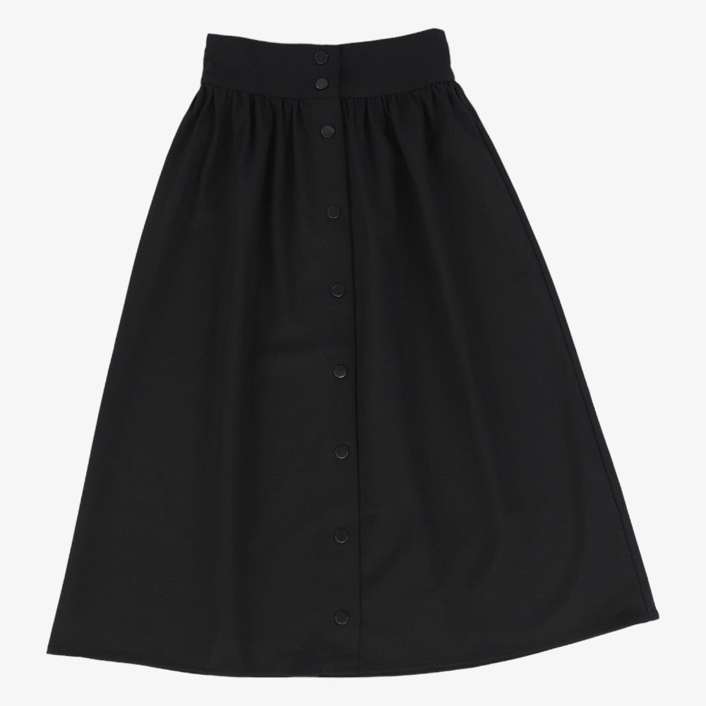 Button Maxi Skirt - Black