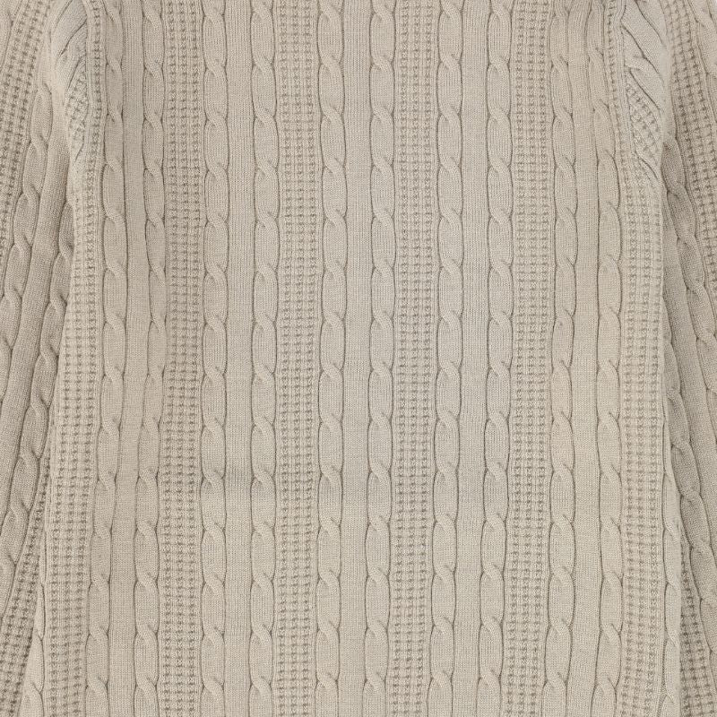 Cable Knit Collar Sweater - Beige