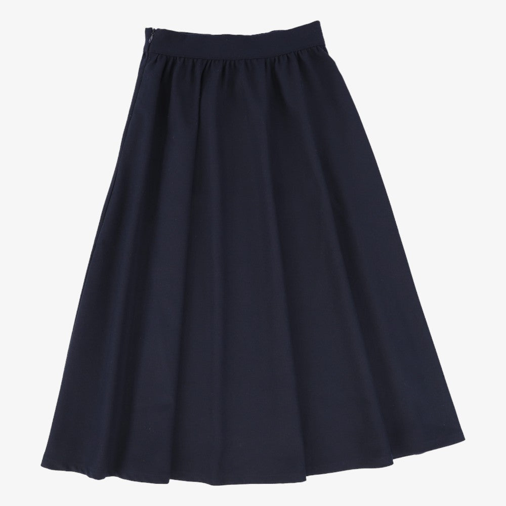 Wool Circle Skirt - Navy