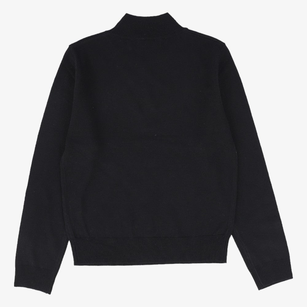 Silk Mock Neck Sweater - Black