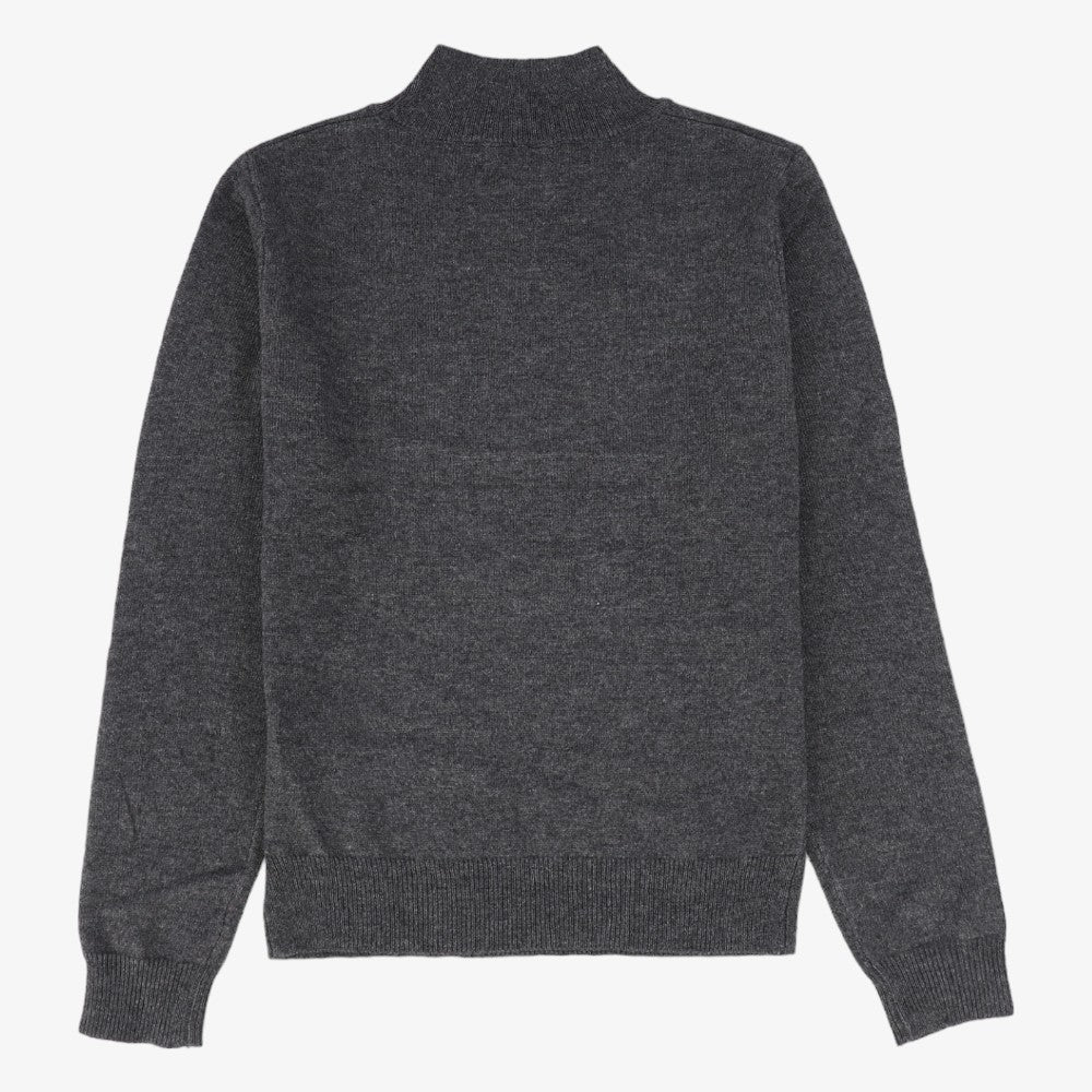 Silk Mock Neck Sweater - Charcoal