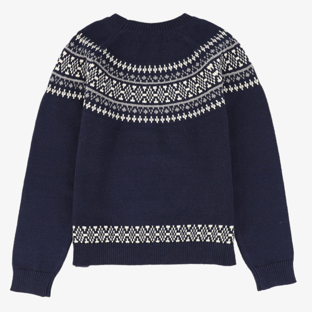 Stiched Detailed Sweater - Navy