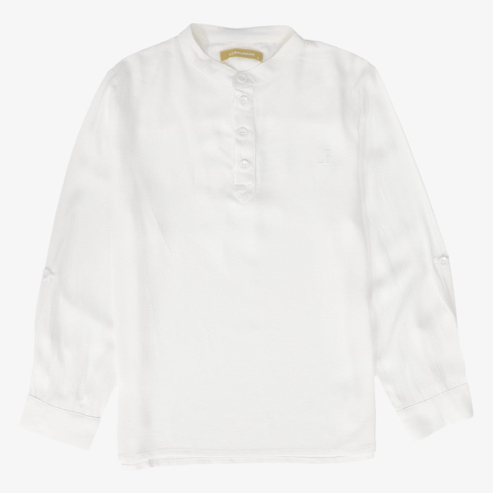 Mandarin Collar Shirt - Ivory