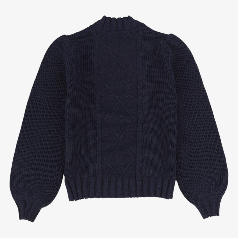 Chunky Cable Sweater - Navy