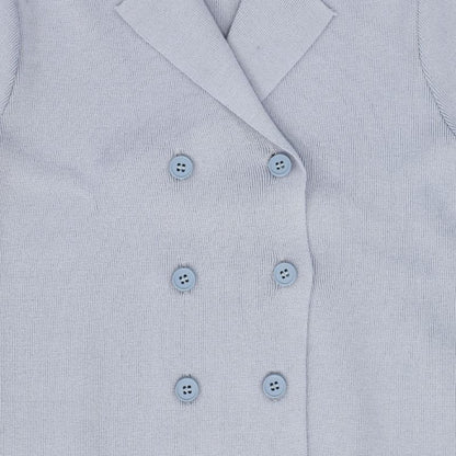 Double Breasted Cardigan - Light Blue