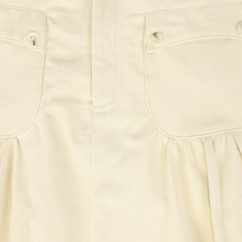 Shirred Denim Skirt - Tan