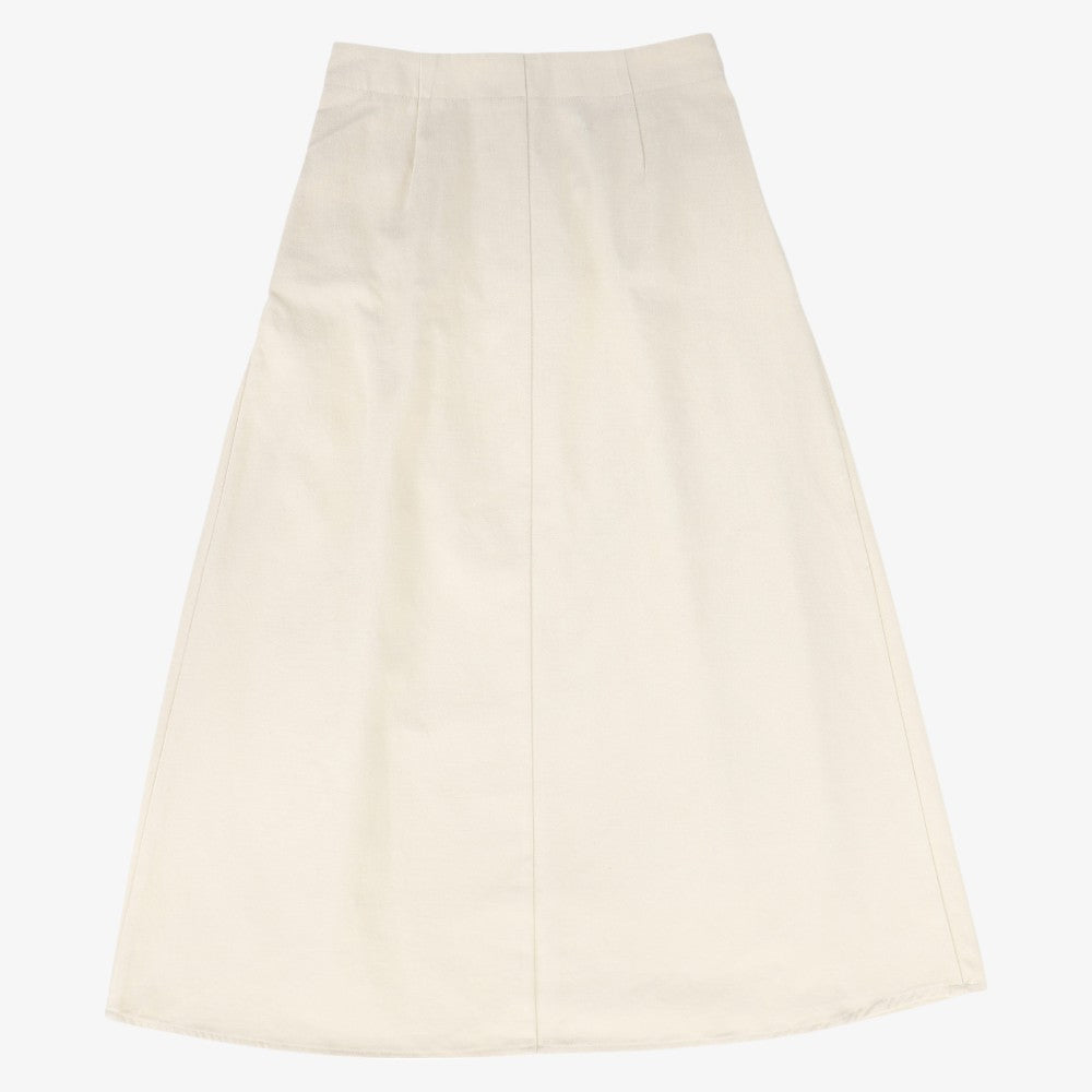 Shirred Denim Skirt - Tan