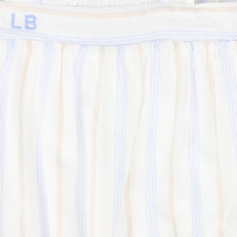 Stripe Smocked Romper - Light Blue