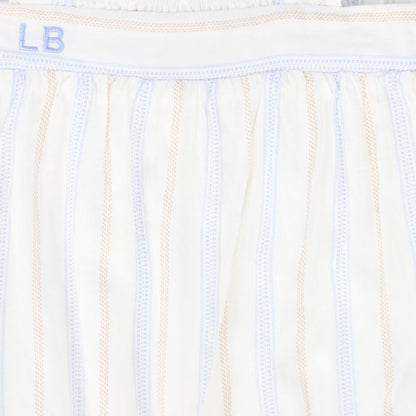 Stripe Smocked Romper - Light Blue