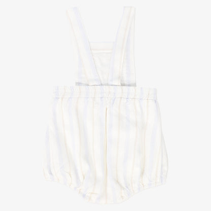 Stripe Smocked Romper - Light Blue