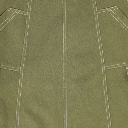 Cargo Stitch Detail Maxi Skirt - Olive
