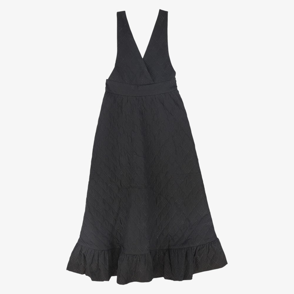 Quilted V-Neck Jumper - Black