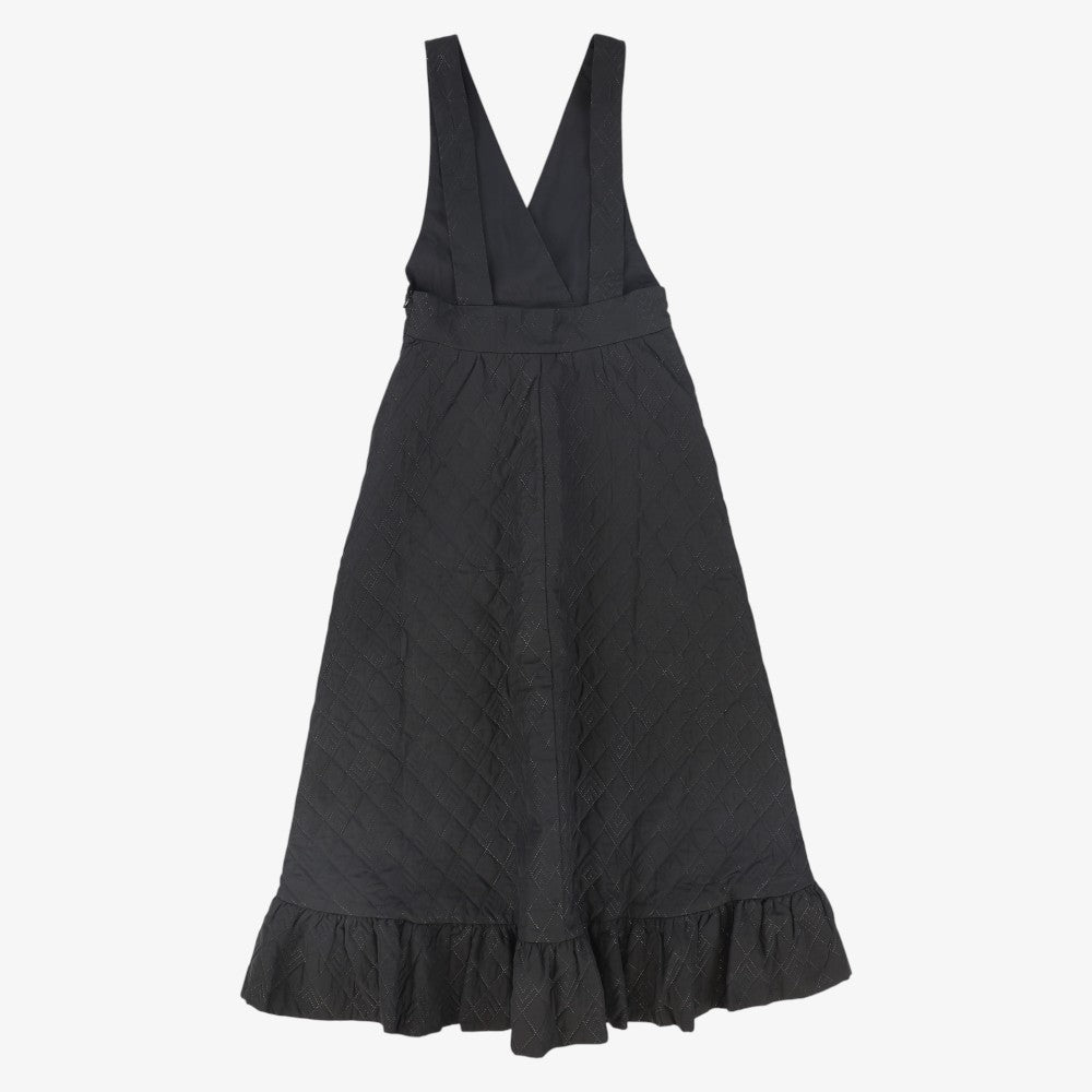 Quilted V-Neck Jumper - Black