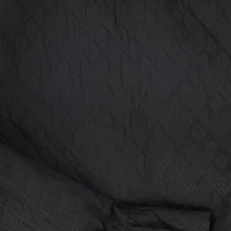 Quilted V-Neck Jumper - Black