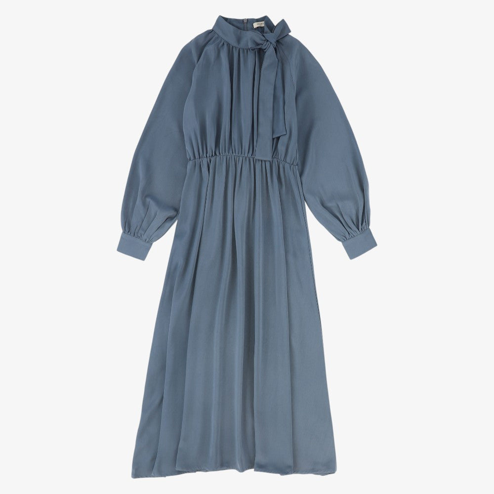 Neck Tie Dress - Blue