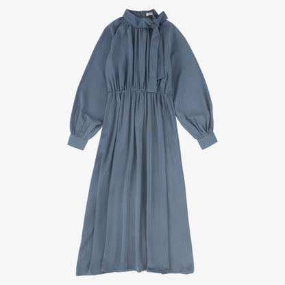 Neck Tie Dress - Blue