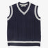 Cable Flower Vest - Navy
