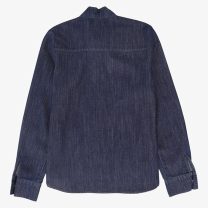 Tie Neck Blouse - Denim