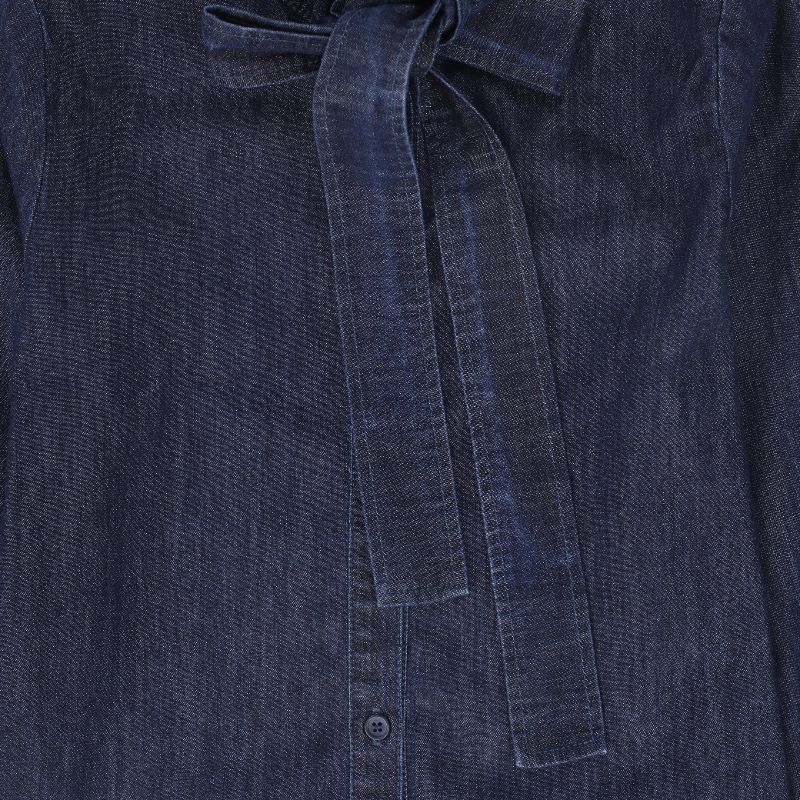 Tie Neck Blouse - Denim