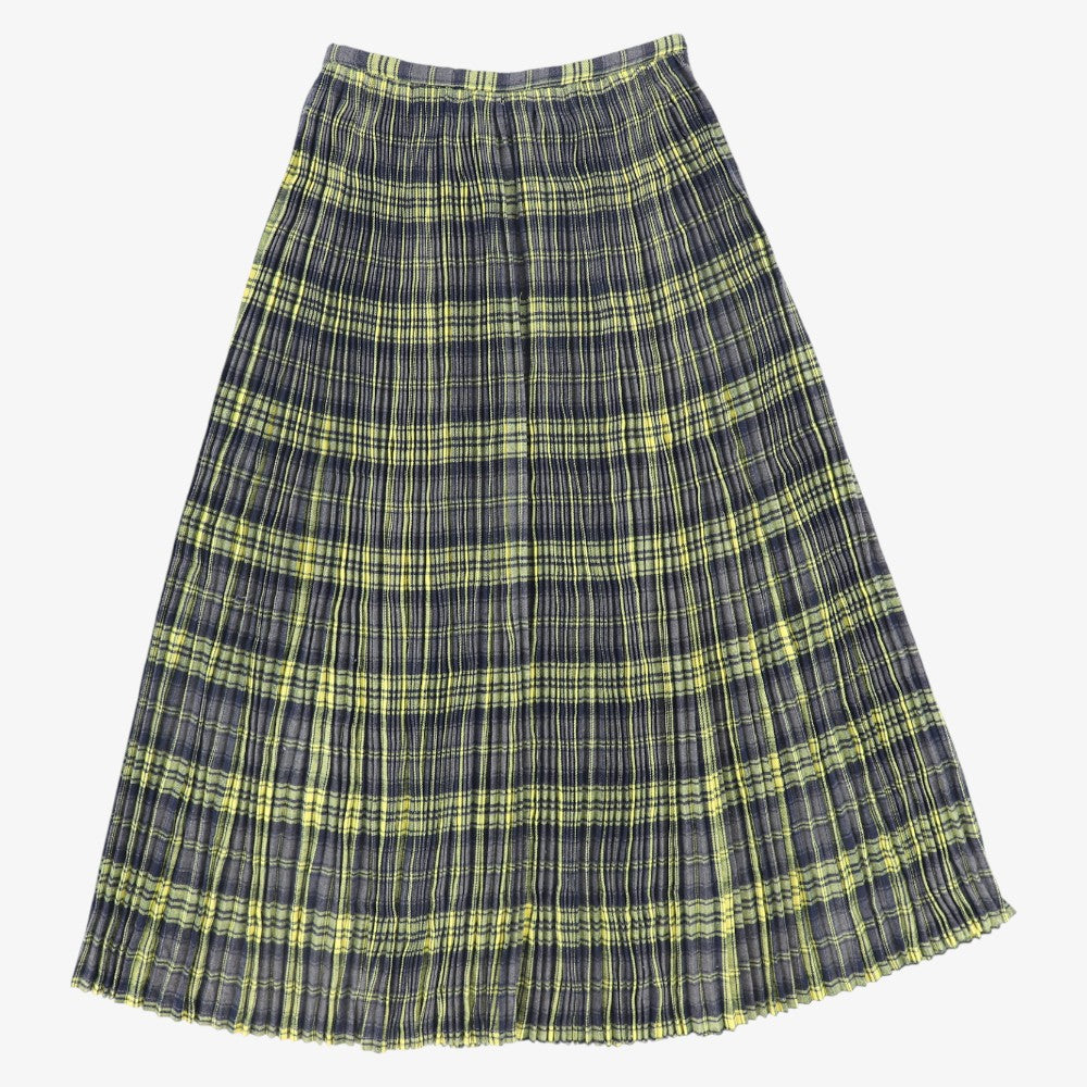Pleated Plaid Skirt - Grey