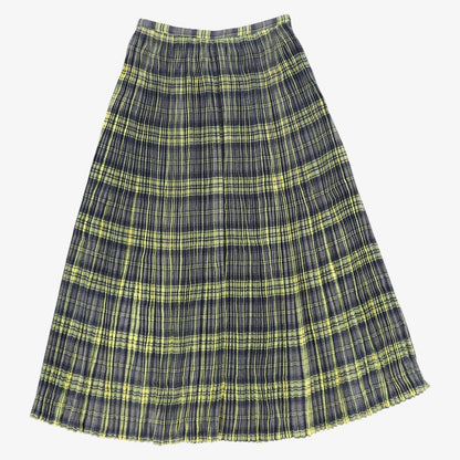 Pleated Plaid Skirt - Grey