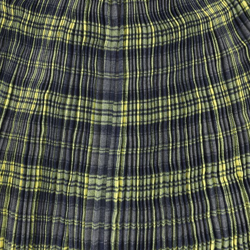 Pleated Plaid Skirt - Grey