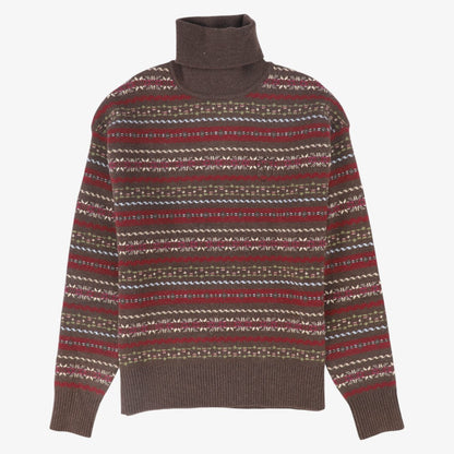 Fair Isle Turtleneck - Brown