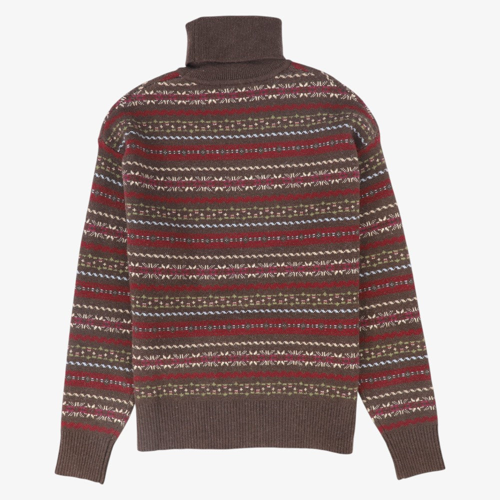 Fair Isle Turtleneck - Brown