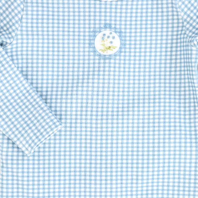 Gingham Frame Footie - Blue