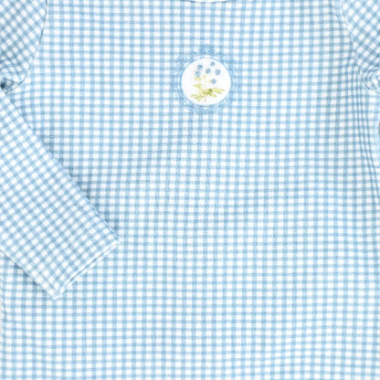 Gingham Frame Footie - Blue