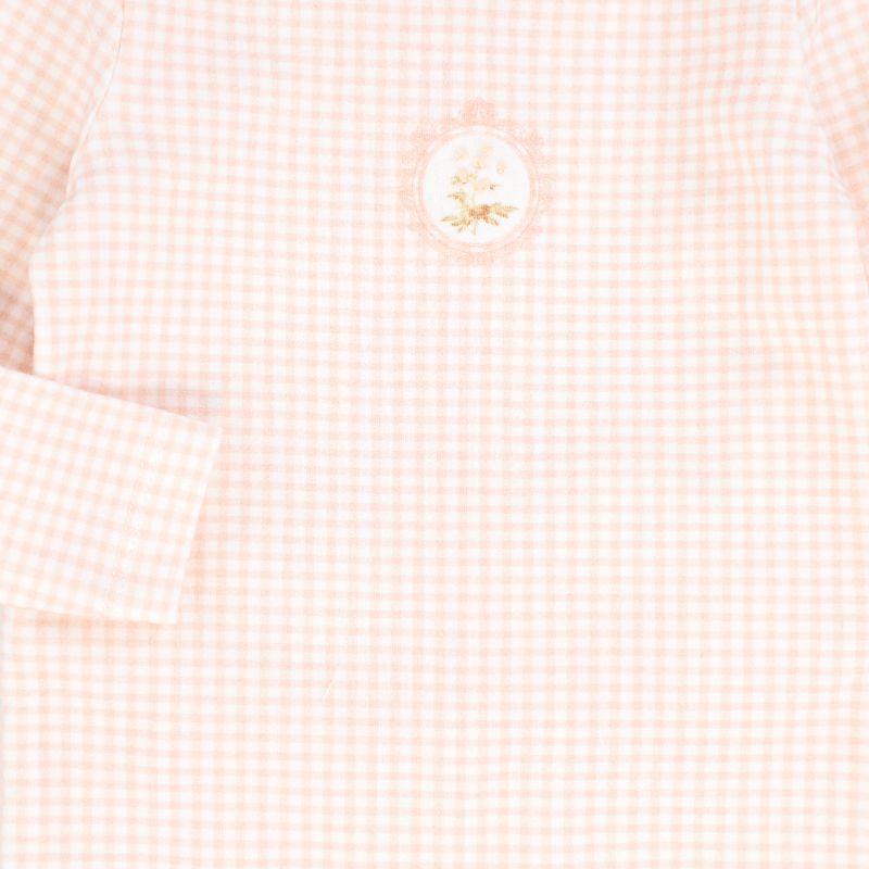 Gingham Frame Footie - Pink