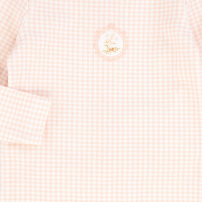 Gingham Frame Footie - Pink