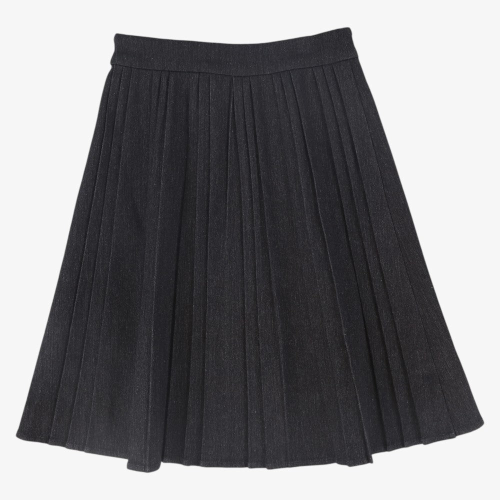 Pleated Skirt - Blk Denim