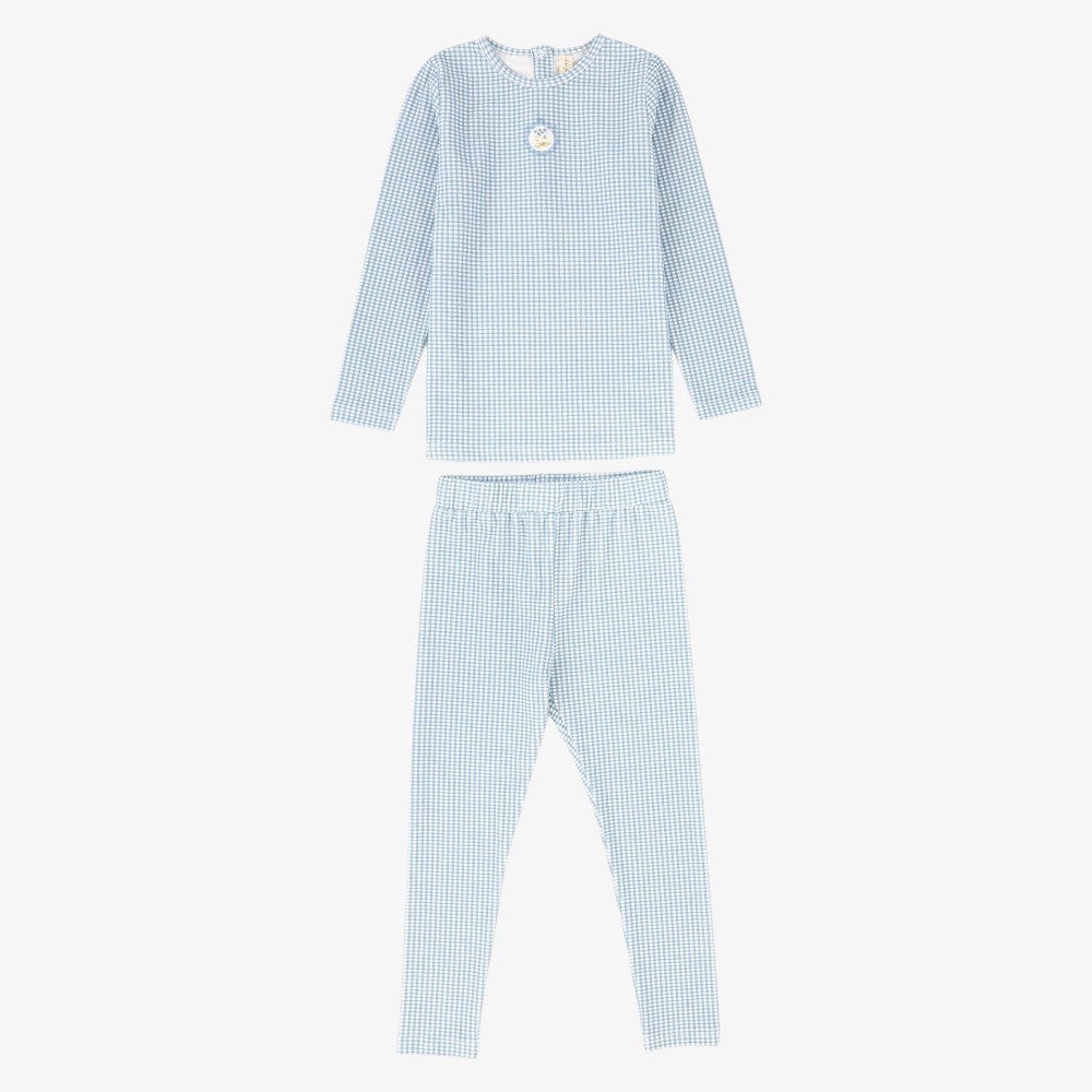 Gingham Frame Pajamas - Blue