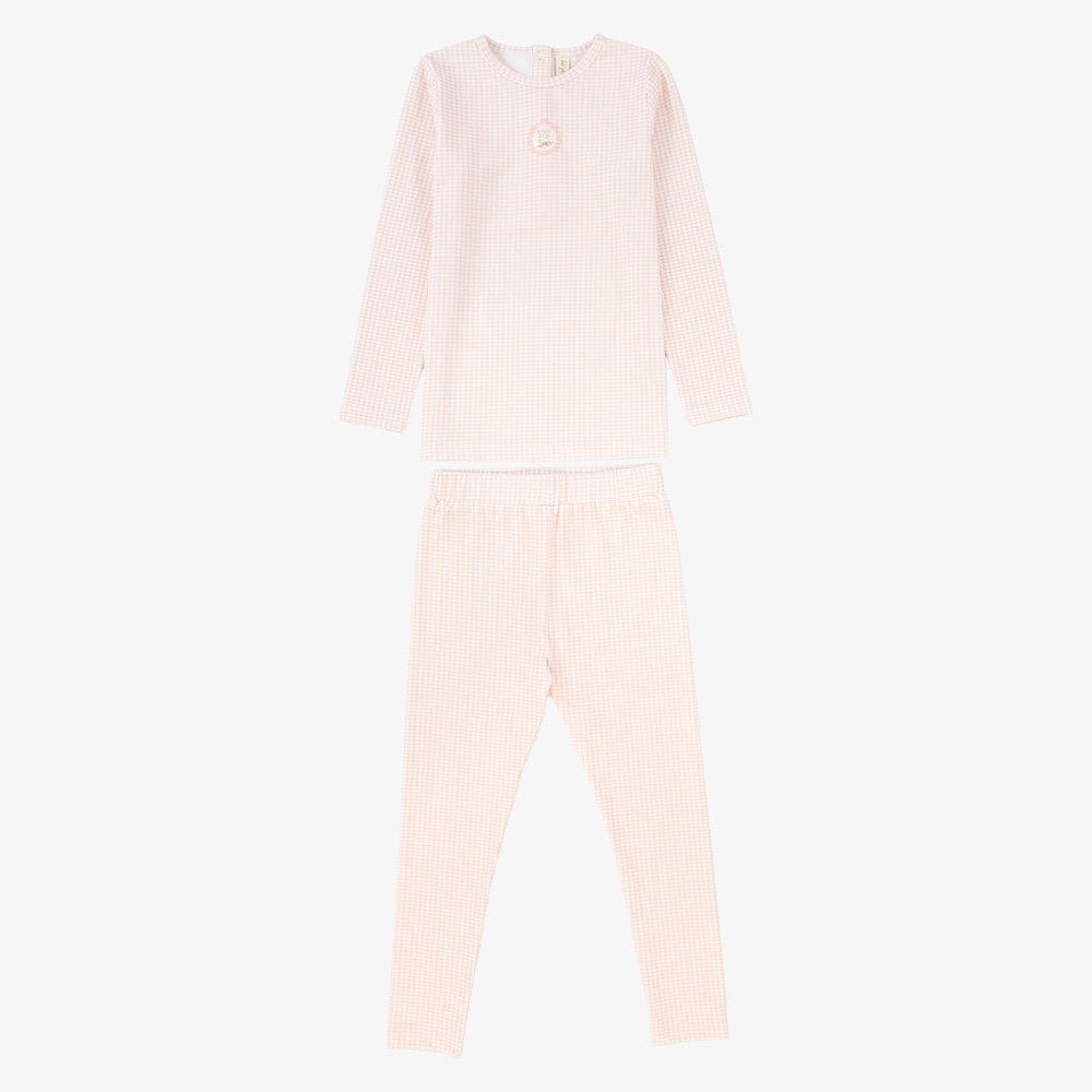 Gingham Frame Pajamas - Pink