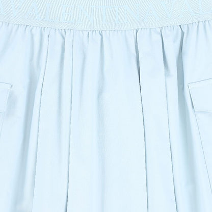 Pleated Cargo Skirt - Light Blue