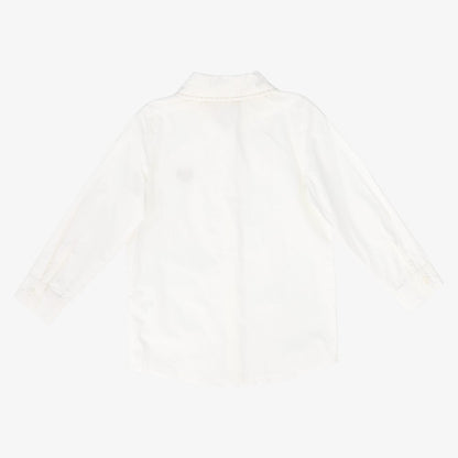 Scallop Stitch Blouse - White&amp;tan