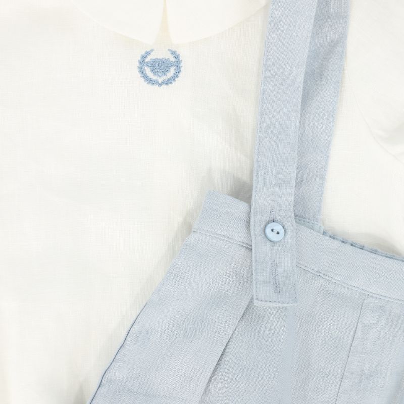 Linen Bubble Set - White&amp;blue