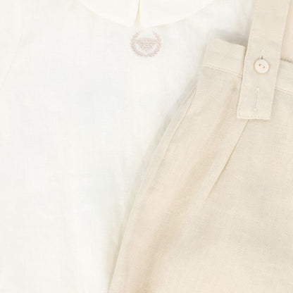 Linen Bubble Set - White&amp;tan