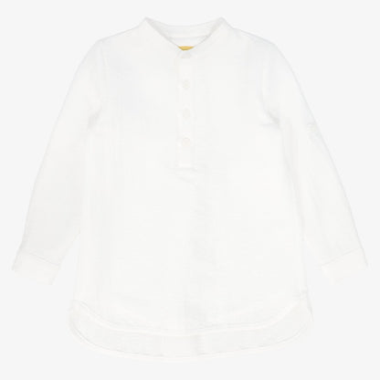 Textured Button Blouse - White