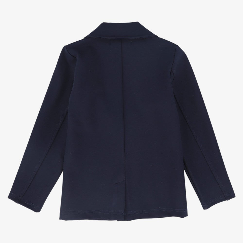Embroidered Pocket Blazer - Navy