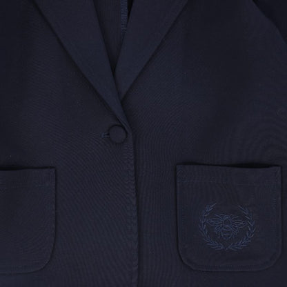 Embroidered Pocket Blazer - Navy
