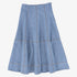 Seam Paneled Maxi Skirt - Light Blue Denim