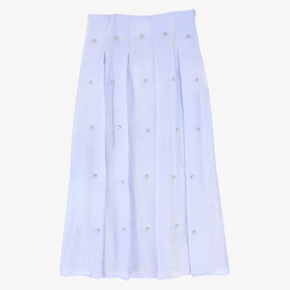 Diamond Embellished Skirt - Light Blue
