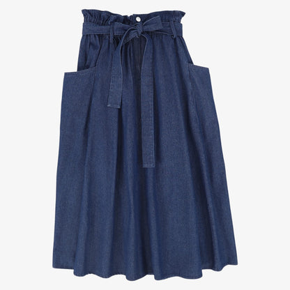 Denim Cargo Pocket Maxi Skirt - Denim
