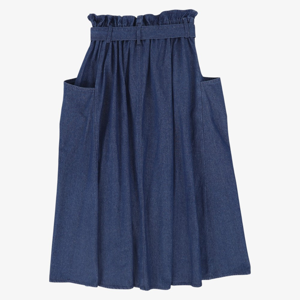 Denim Cargo Pocket Maxi Skirt - Denim