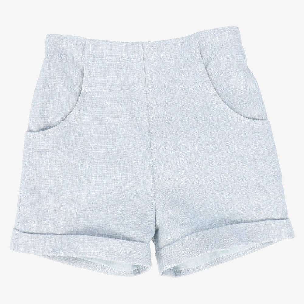 Linen Seam Shorts - Blue