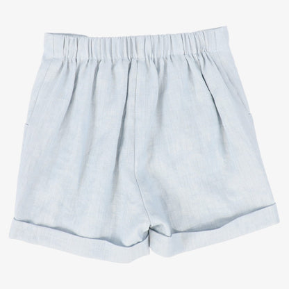 Linen Seam Shorts - Blue